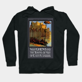 Vintage Travel Poster Belgium Ghent Hoodie